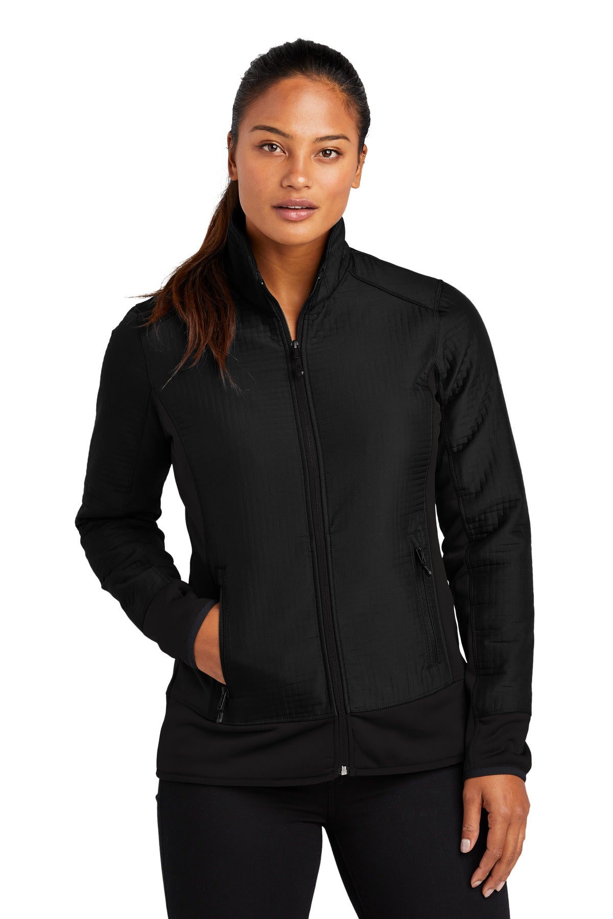 This forward-thinking jacket fuses a technical grid pattern  - Blacktop