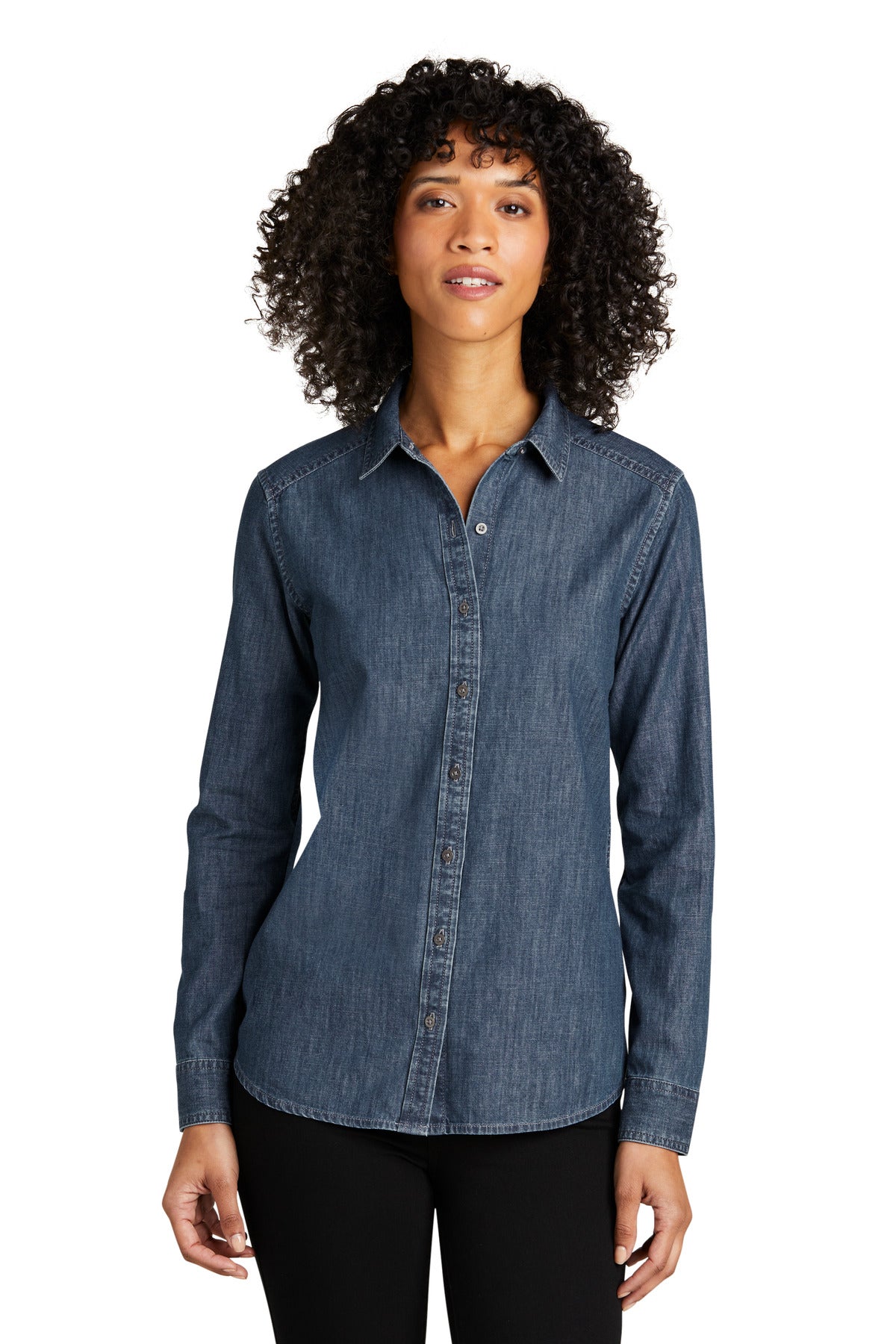 This timeless denim shirt has been revamped with modern deta - Medium Wash