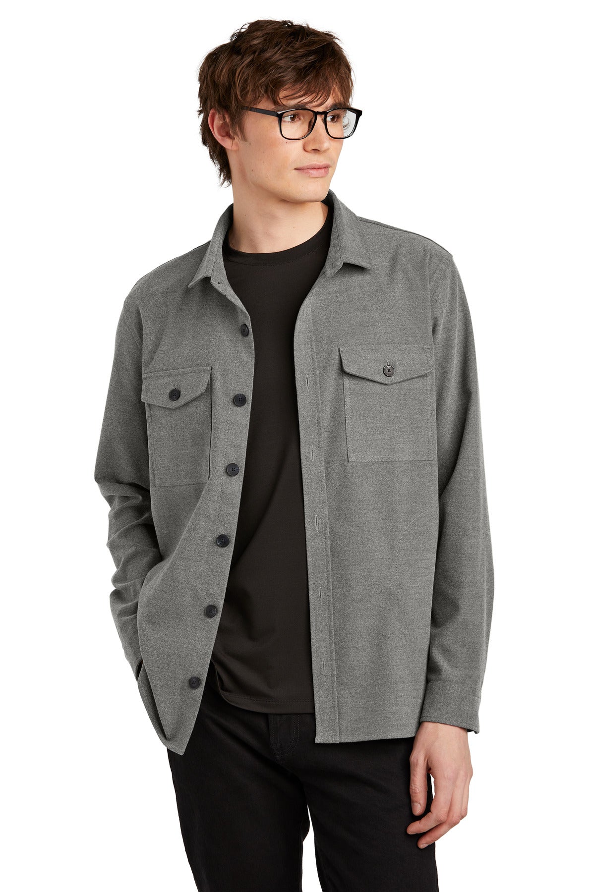 Boardroom-bound or loosely layered this versatile twill over - Light Anchor Grey Heather
