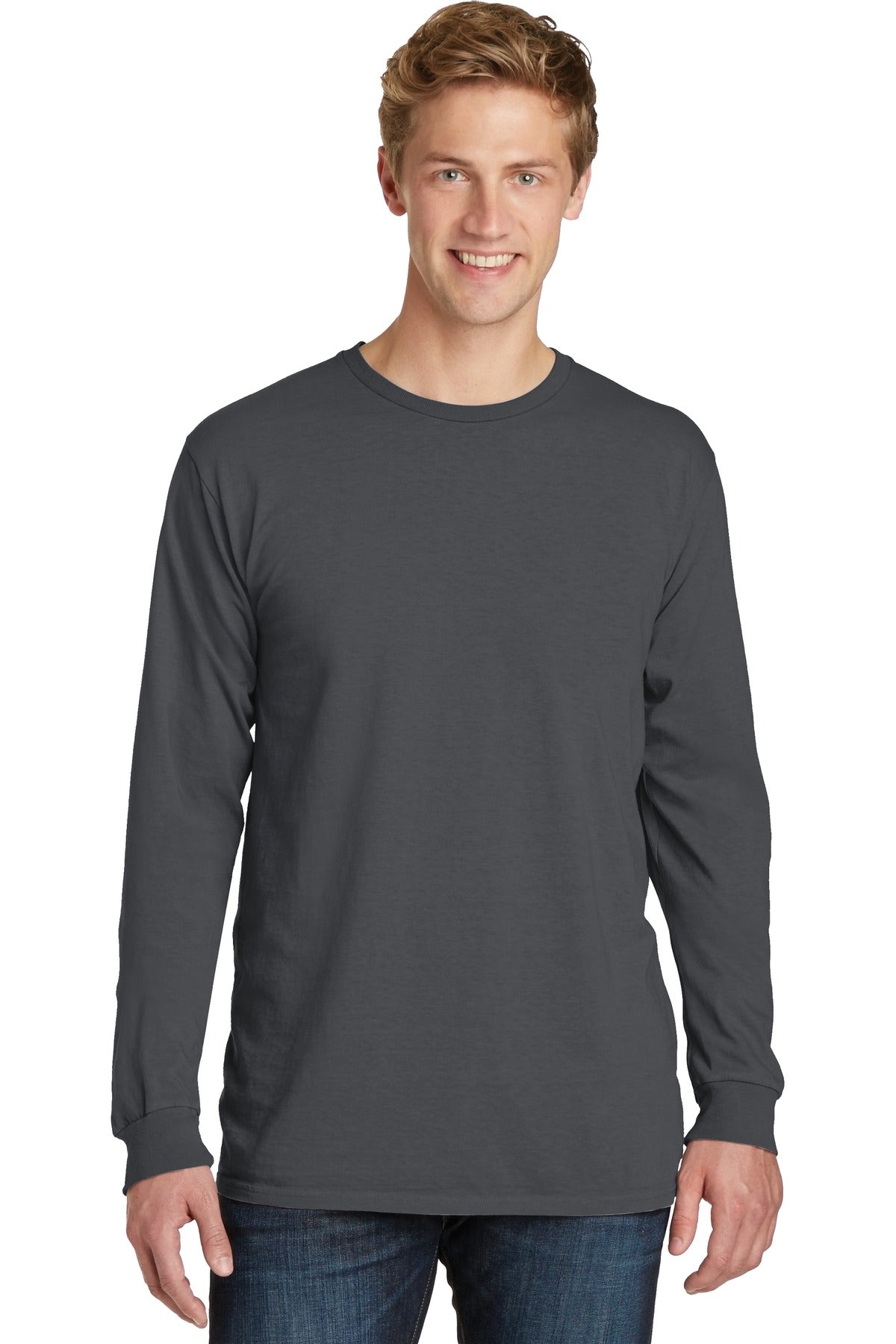With long sleeves for added coverage this extra soft tee has - Coal