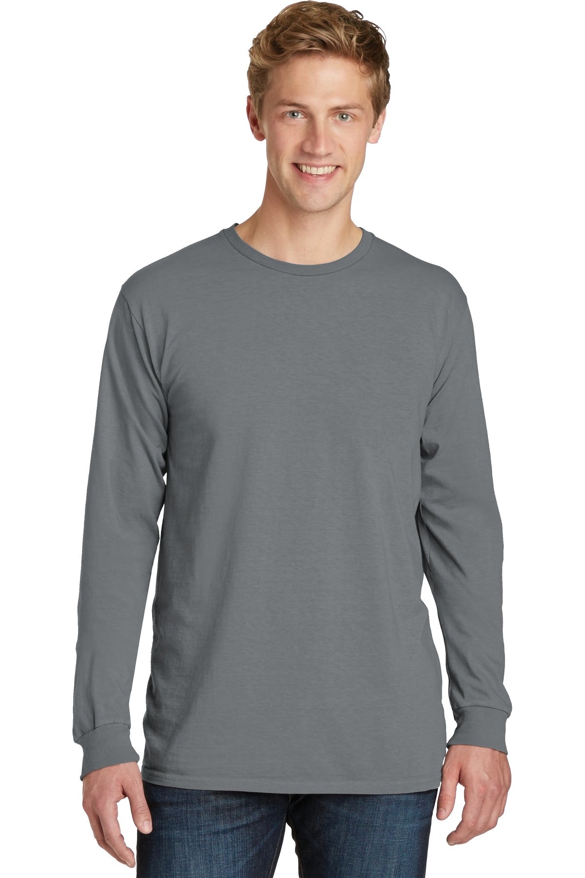 With long sleeves for added coverage this extra soft tee has - Pewter