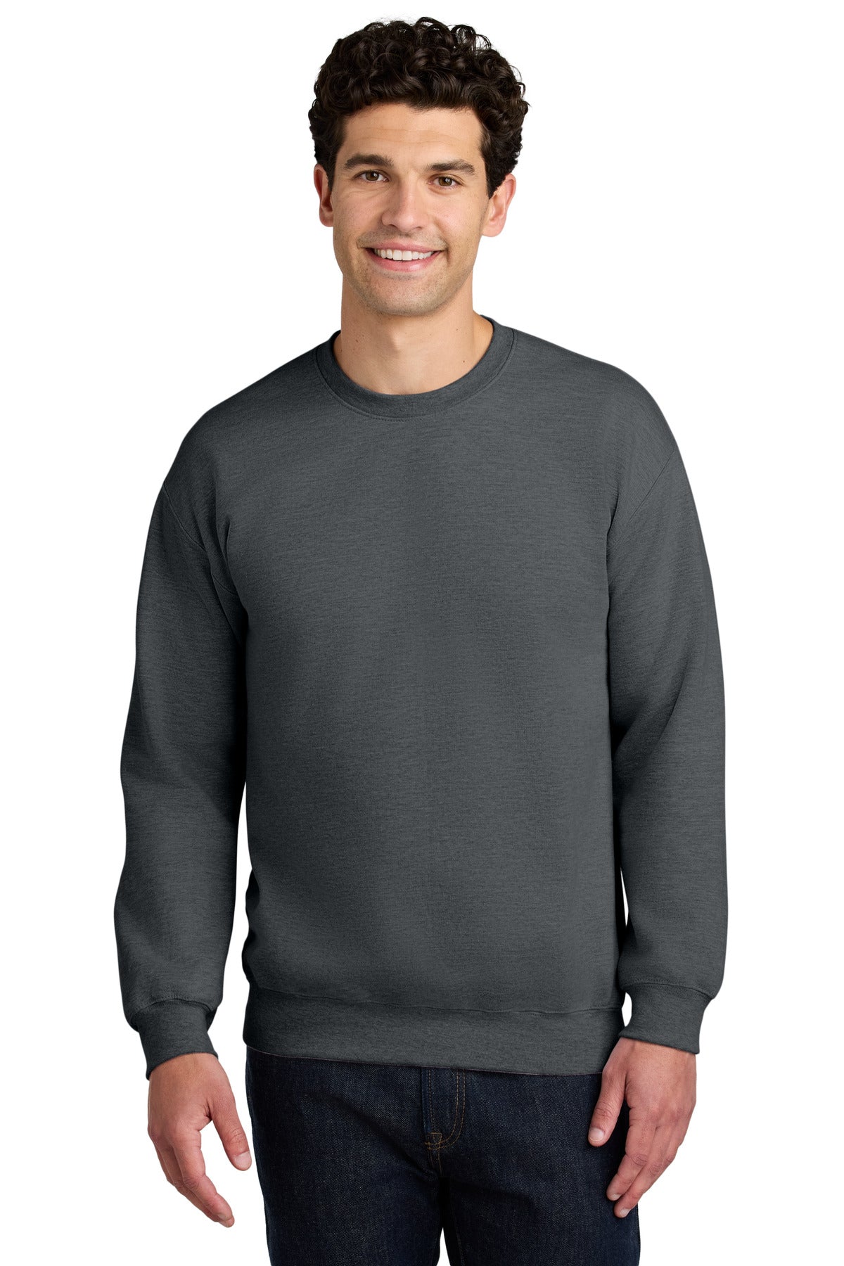 8.4-ounce 80/20 ring spun cotton/poly75/25 ring spun cotton/ - Dark Heather