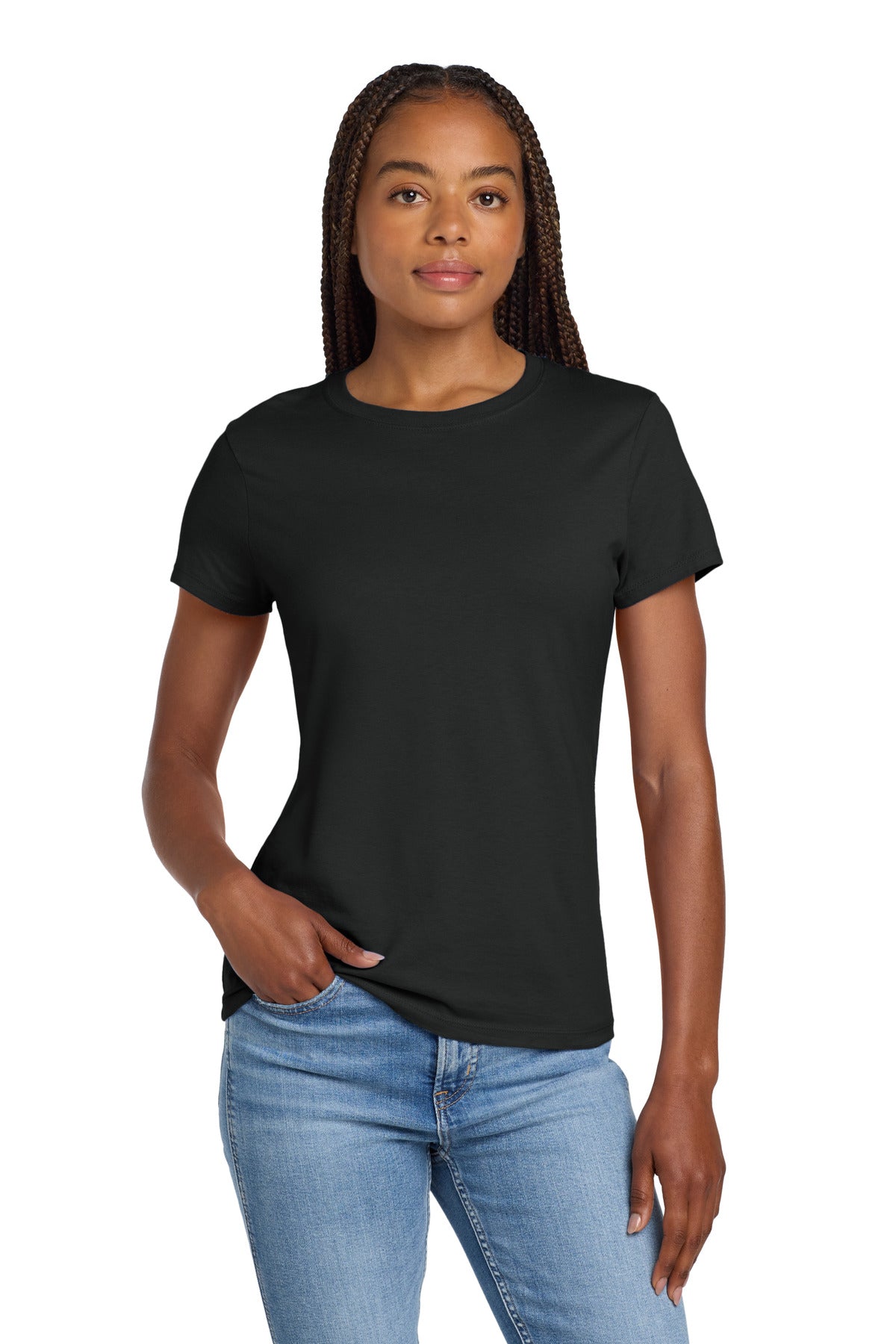 4.5-ounce 100% ring spun cotton 90/10 cotton/poly (Light Ste - Black