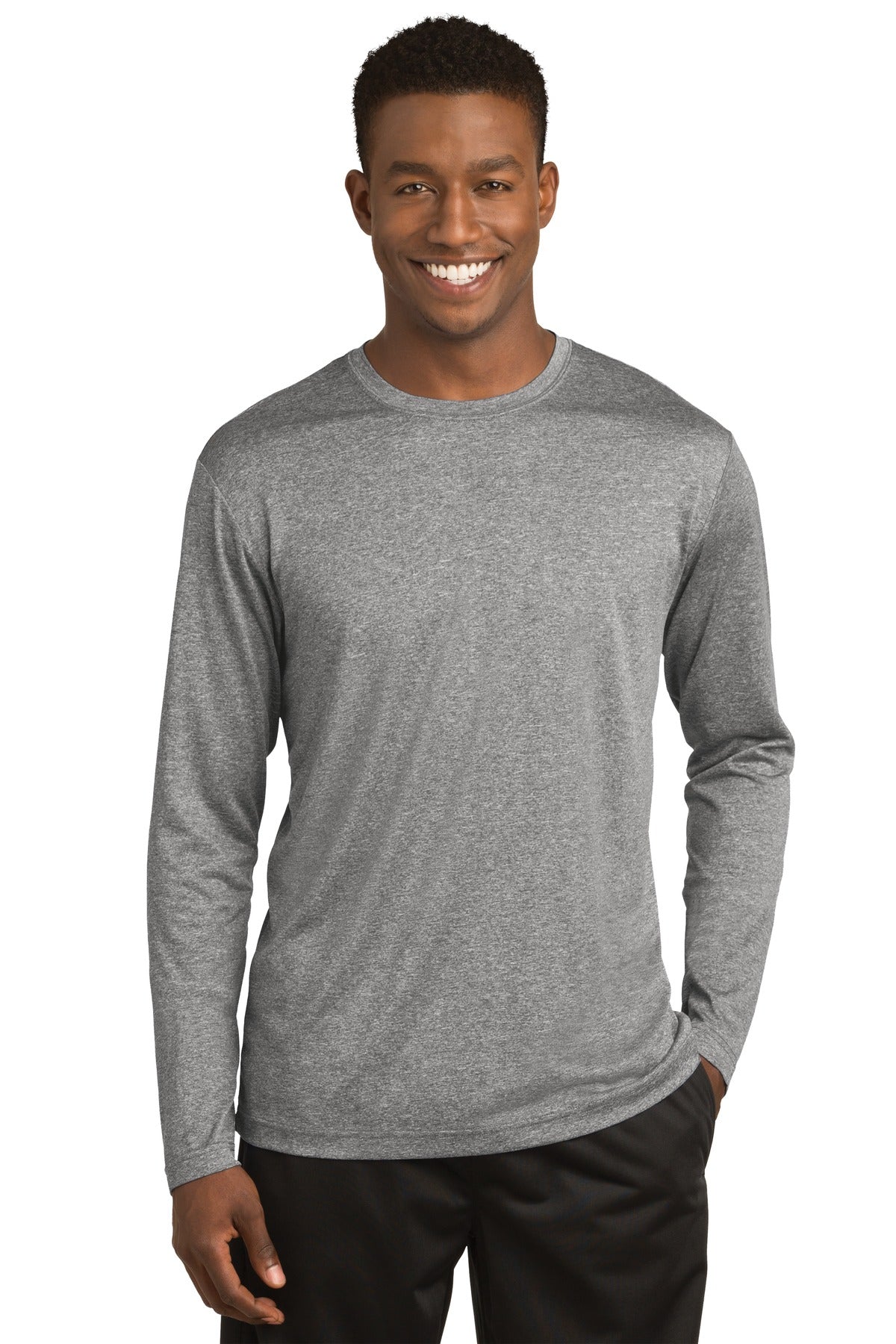 The long sleeve version of our value-priced moisture-wicking - Vintage Heather