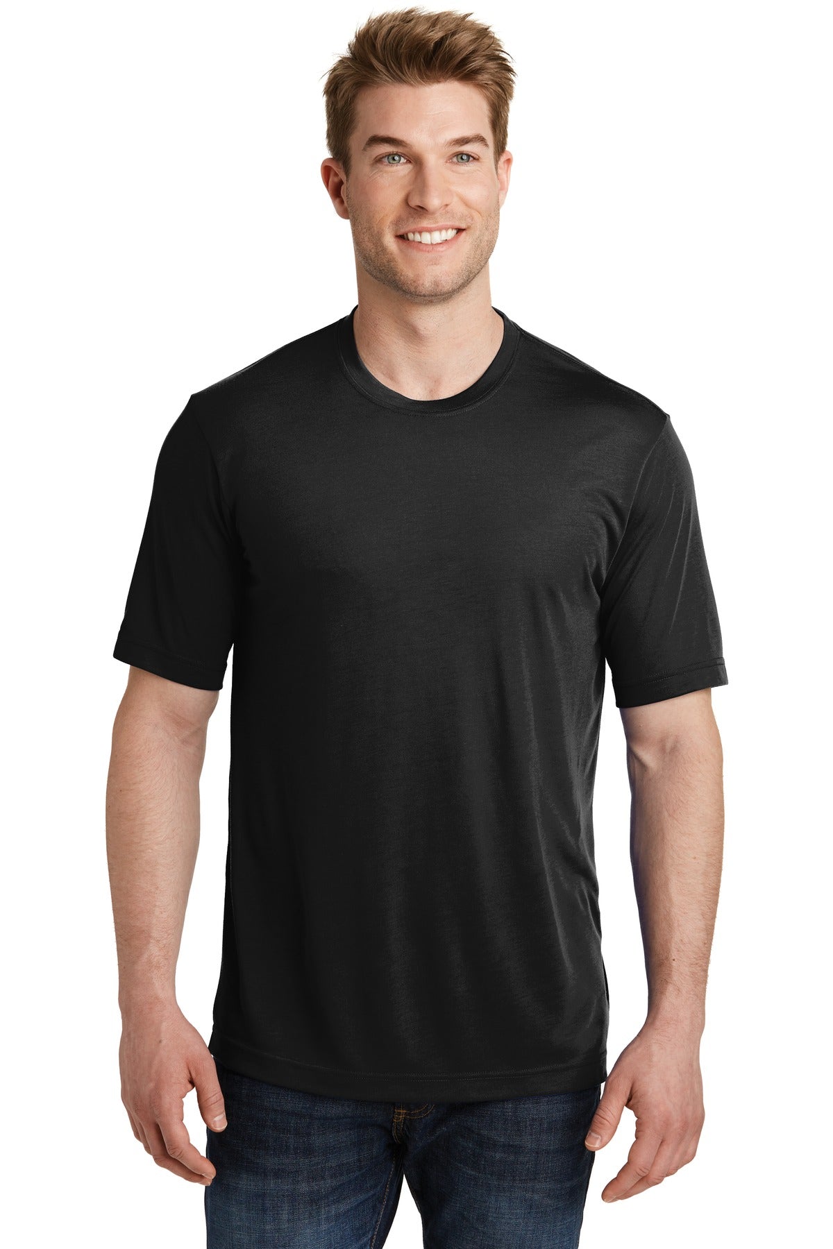 A soft cotton hand merges with color-locking moisture-wickin - Black