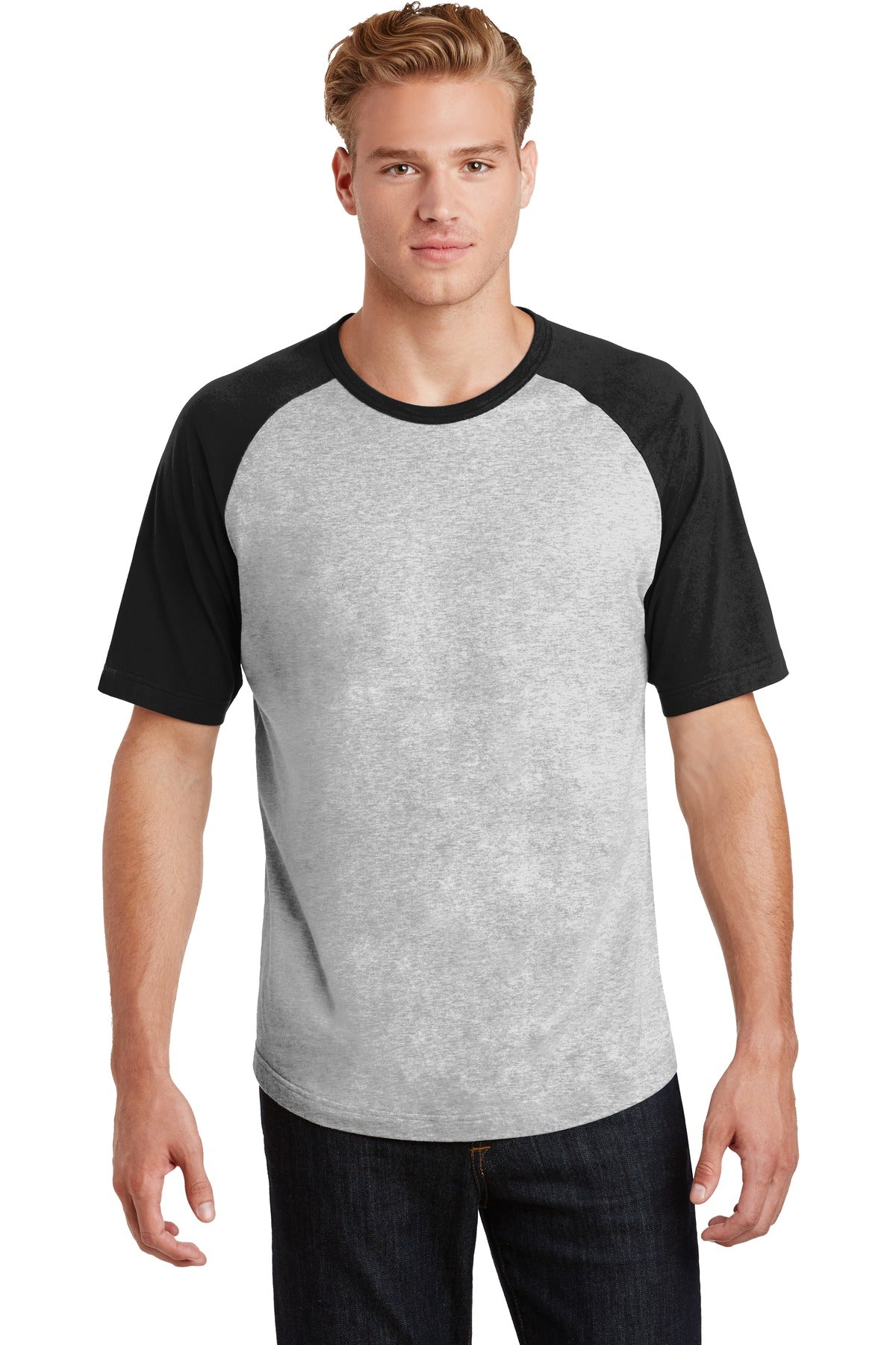 An authentic team look in soft comfortable cotton. 5.2-ounce - Heather Grey/ Black