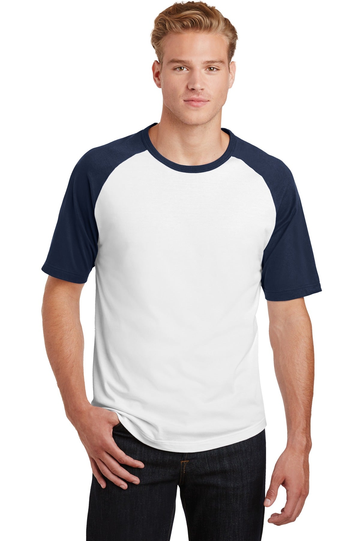 An authentic team look in soft comfortable cotton. 5.2-ounce - White/ Navy