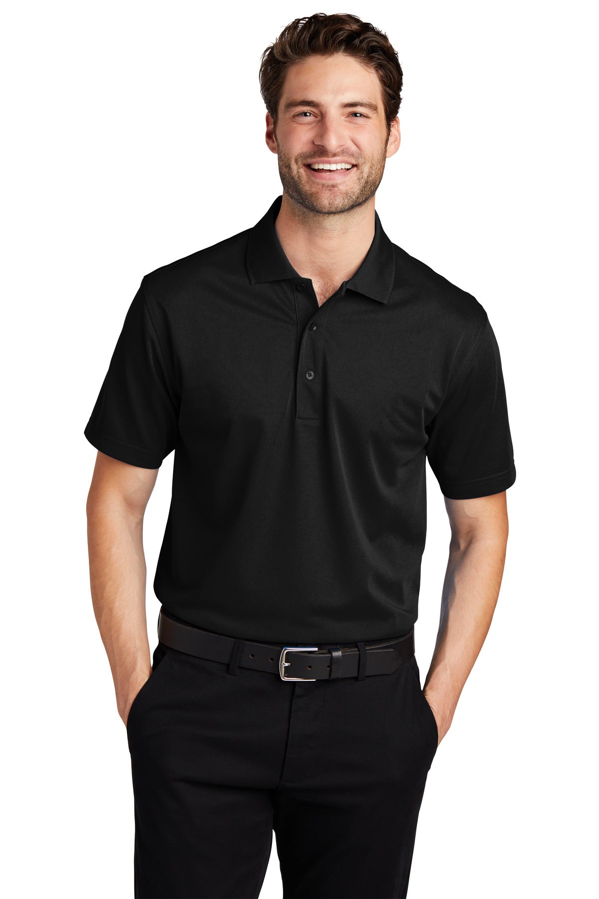 This polo is a working person's dream: versatile moisture-wi - Black