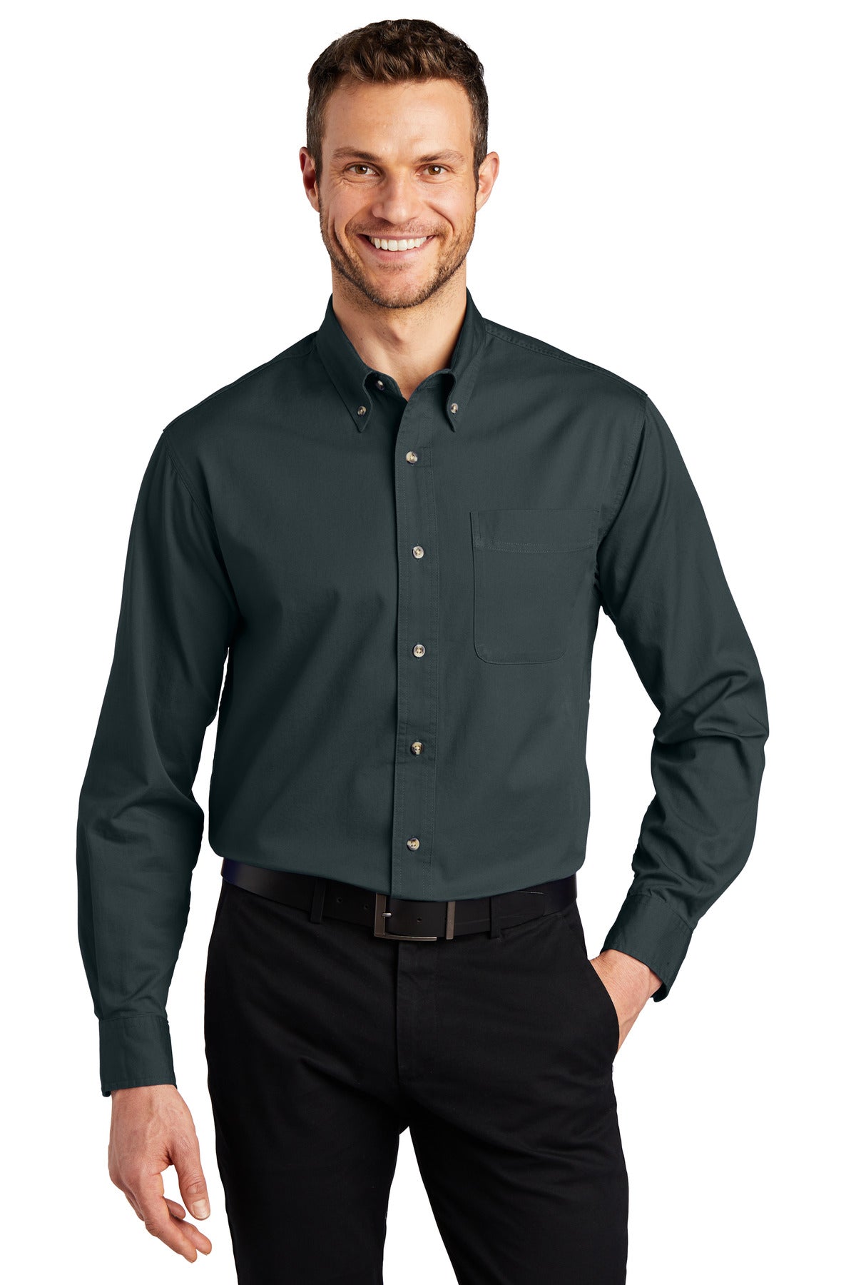 Our twill shirt has a professional appearance with comfortab - Classic Navy