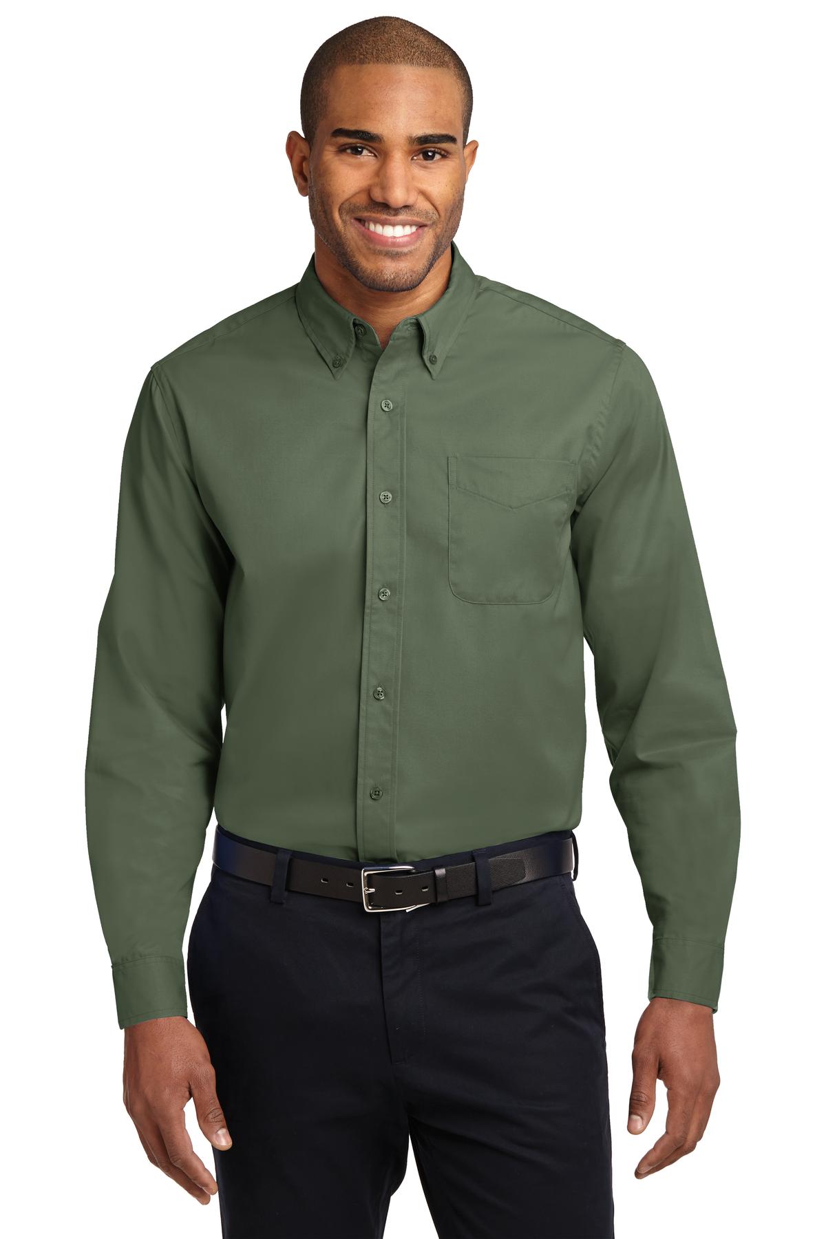This comfortable wash-and-wear shirt is indispensable for th - Clover Green