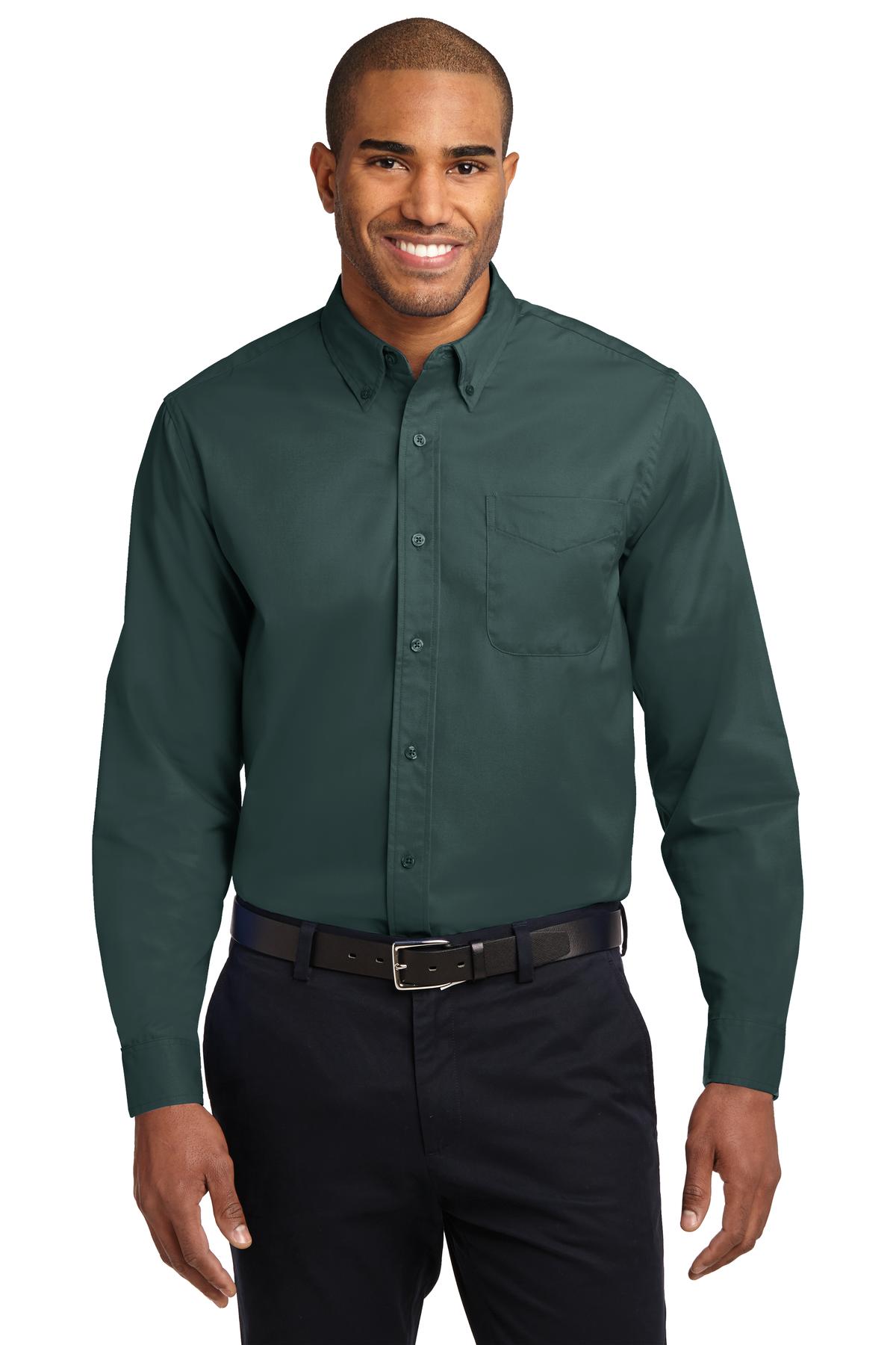 This comfortable wash-and-wear shirt is indispensable for th - Dark Green/ Navy