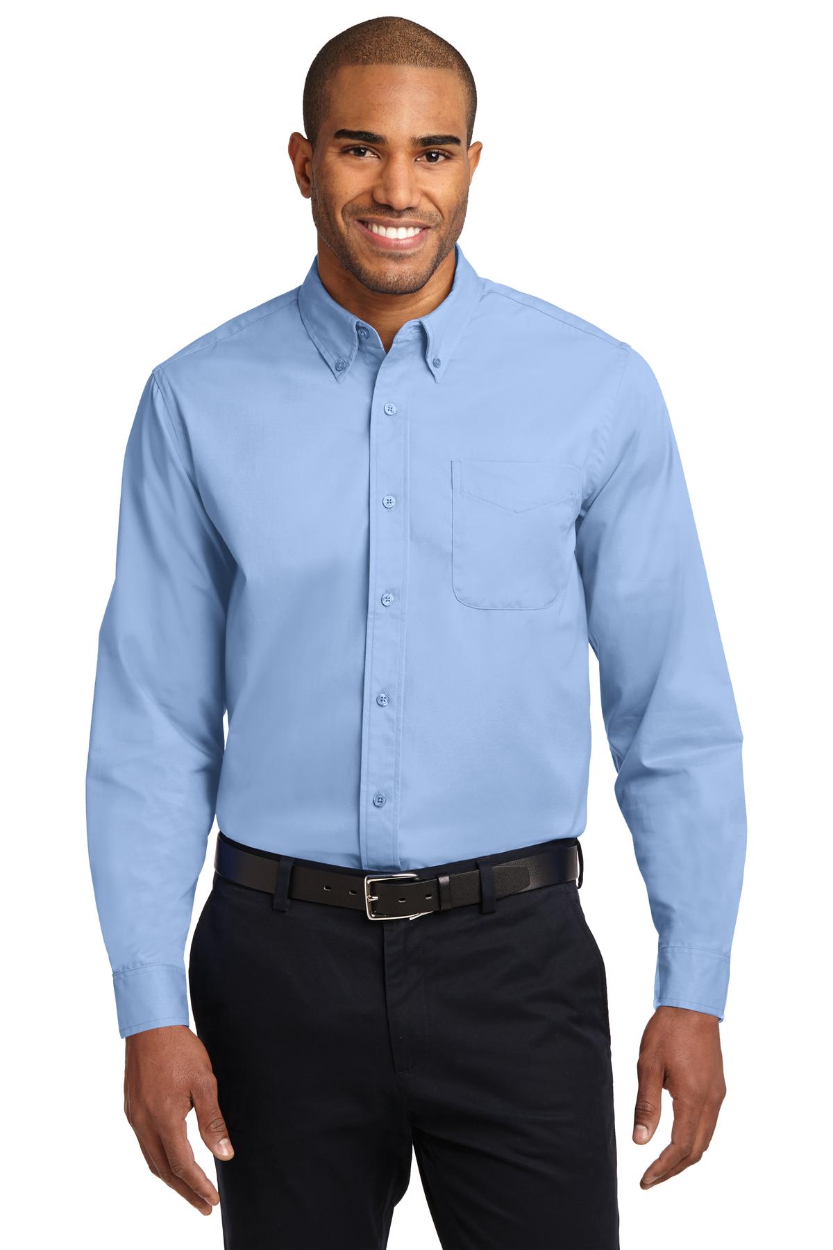 This comfortable wash-and-wear shirt is indispensable for th - Light Blue/ Light Stone