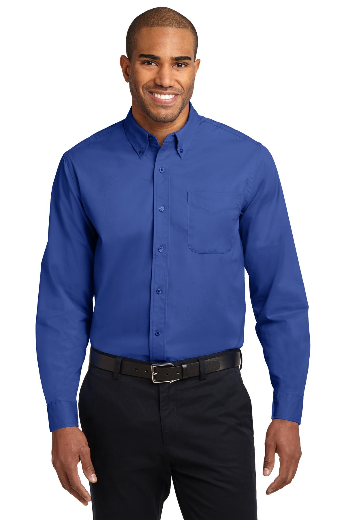 This comfortable wash-and-wear shirt is indispensable for th - Royal/ Classic Navy