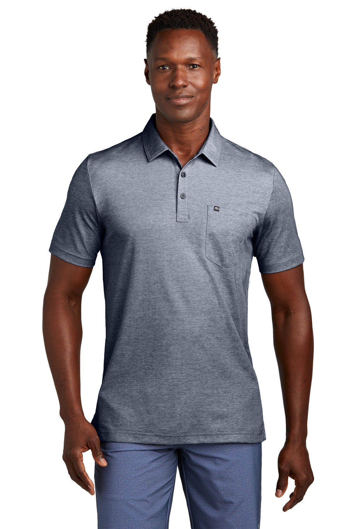 Outfitted for performance this elevated pocket polo keeps it - Blue Nights Heather