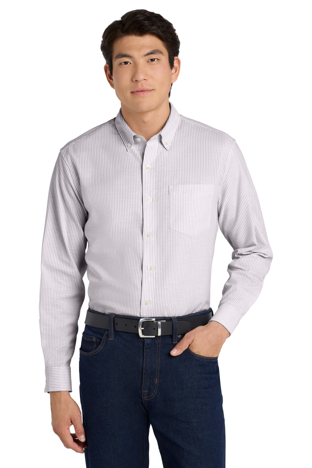 Our trusted wrinkle-resistant SuperPro Oxford comes with a c - Gusty Grey/ White