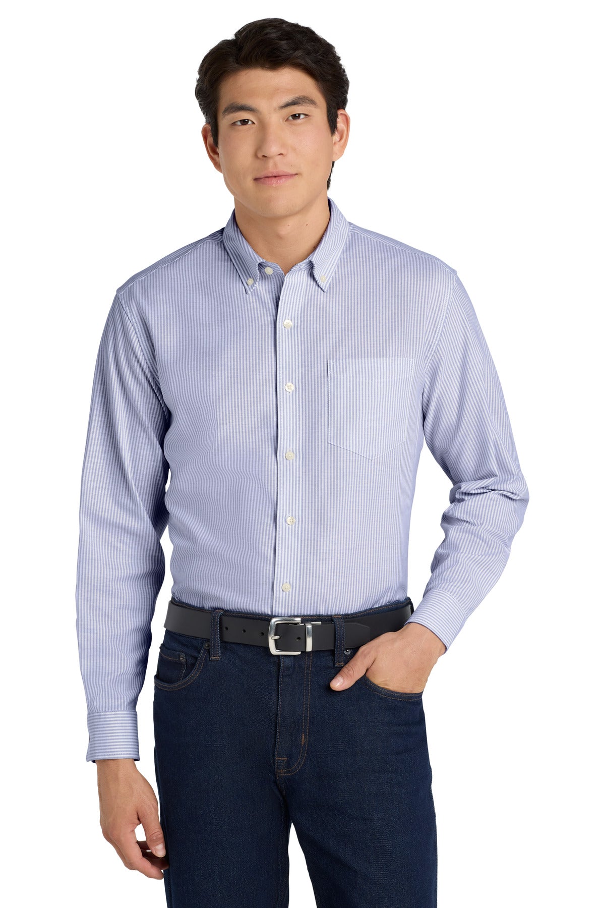 Our trusted wrinkle-resistant SuperPro Oxford comes with a c - Oxford Blue/ White